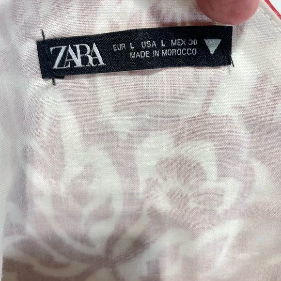 ZARA FLORAL PRINTED MINI SKIRT red/white size L. 2 piece skirt set, mini skirt - Picture 13 of 16